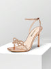 Women Bowknots Crystal High Heeled Sandals Fashion Square Open Toe Rhinestone Decor Ankle Strap Stiletto Sandals For Party Wedding Prom